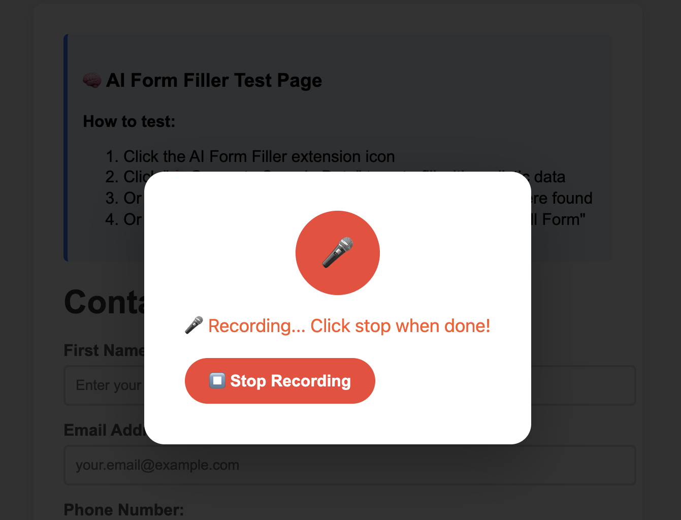Voice input interface